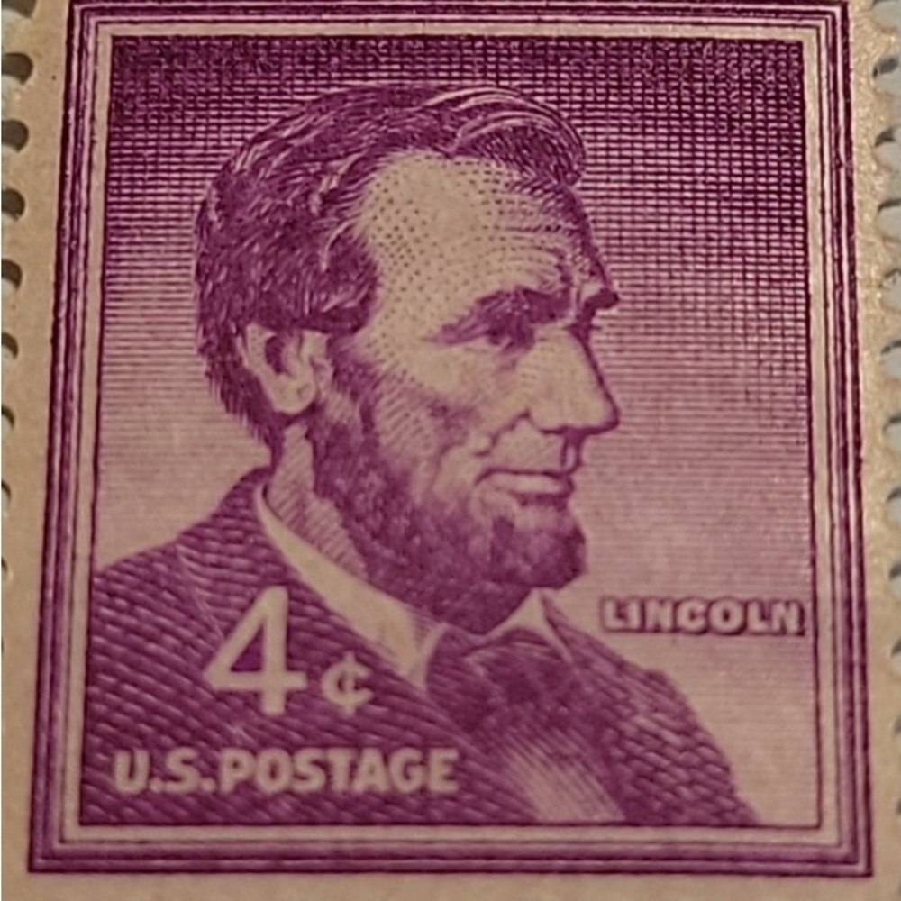 Vintage collectible Purple U.S. Lincoln Postage Stamp